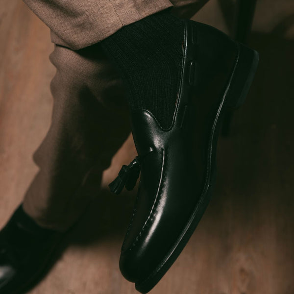 Swole Panda Jet Black Bamboo Socks (Comfort Cuff)