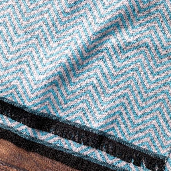 Swole Panda Light Blue Herringbone Bamboo Scarf