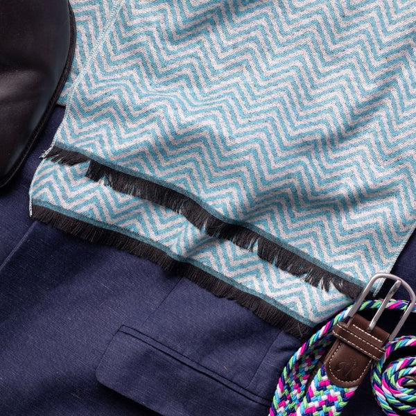 Swole Panda Light Blue Herringbone Bamboo Scarf