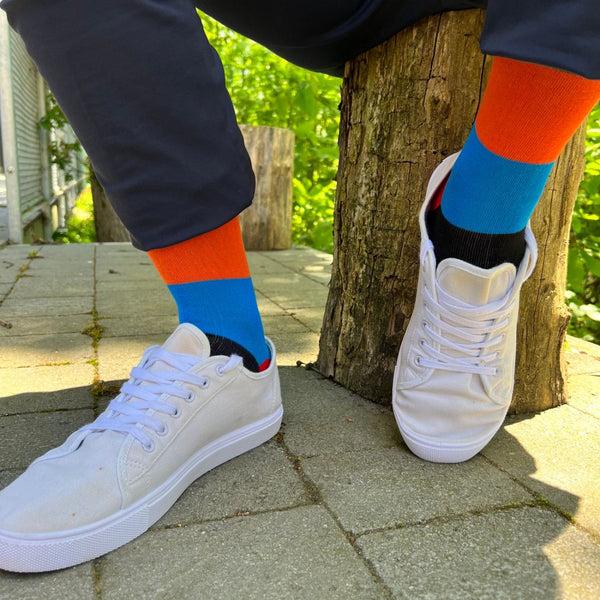 Swole Panda Multi Block Striped Bamboo Socks