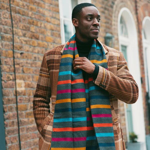 Swole Panda Multi Fine Stripe Bamboo Scarf