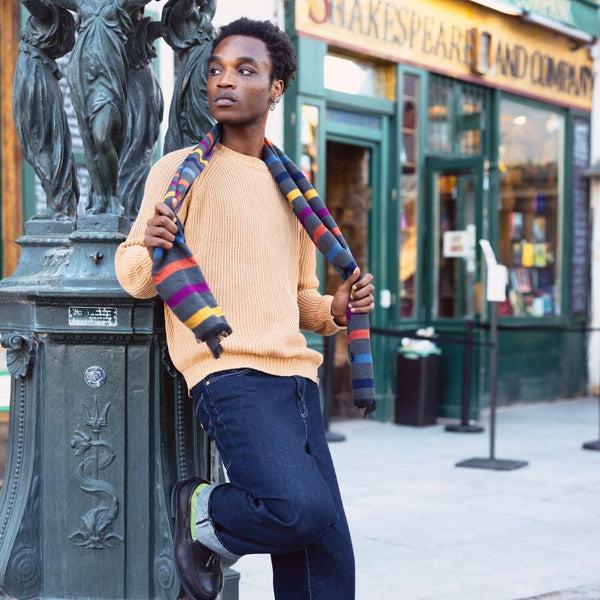 Swole Panda Multi Fine Stripe Bamboo Scarf