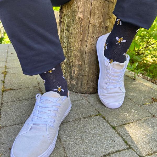 Swole Panda Navy Bumblebee Bamboo Socks