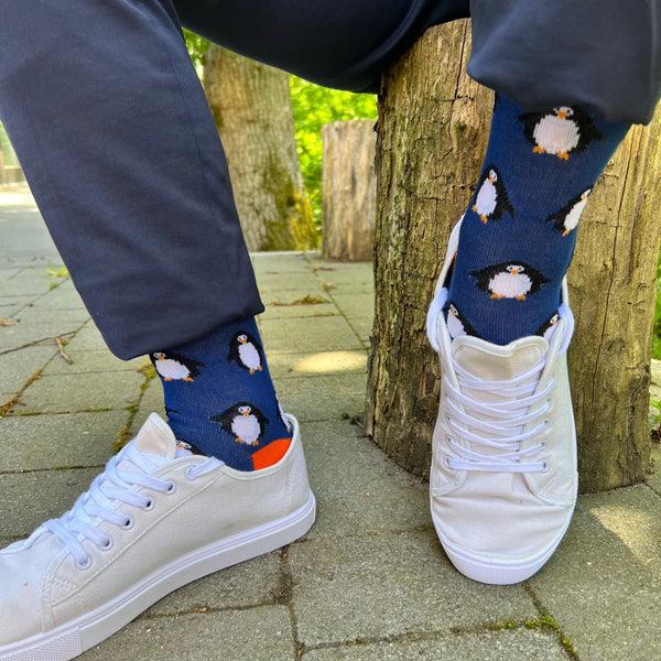Swole Panda Navy Penguin Bamboo Socks