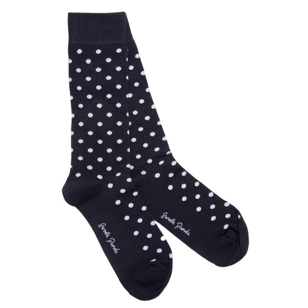 swole panda Navy Polka Dot Bamboo Socks
