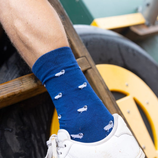 Swole Panda Navy Sheep Bamboo Socks