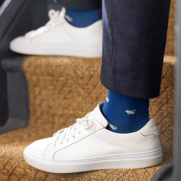 Swole Panda Navy Sheep Bamboo Socks