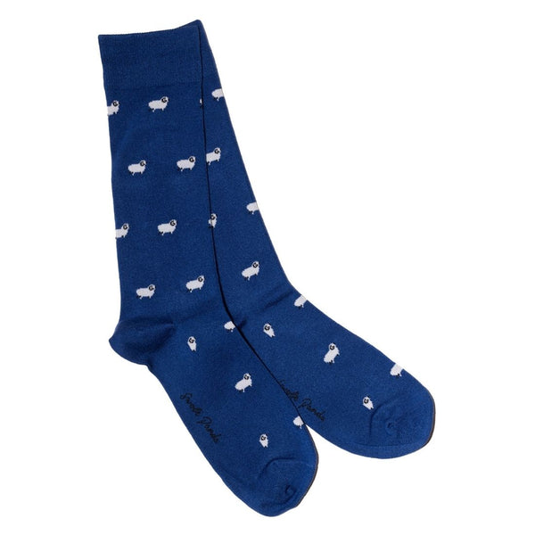 swole panda Navy Sheep Bamboo Socks