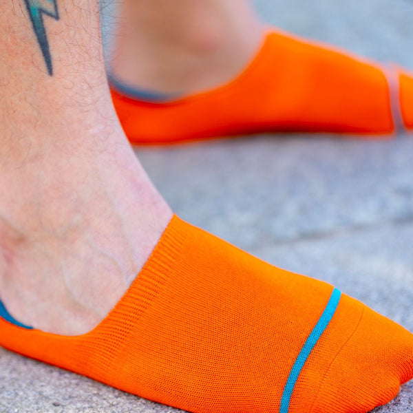 Swole Panda Neon Orange "No-Show" Bamboo Socks