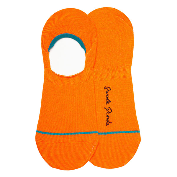 swole panda Neon Orange "No-Show" Bamboo Socks