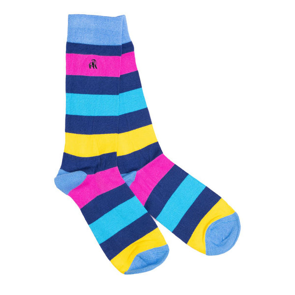 swole panda Neon Stripe Bamboo Socks