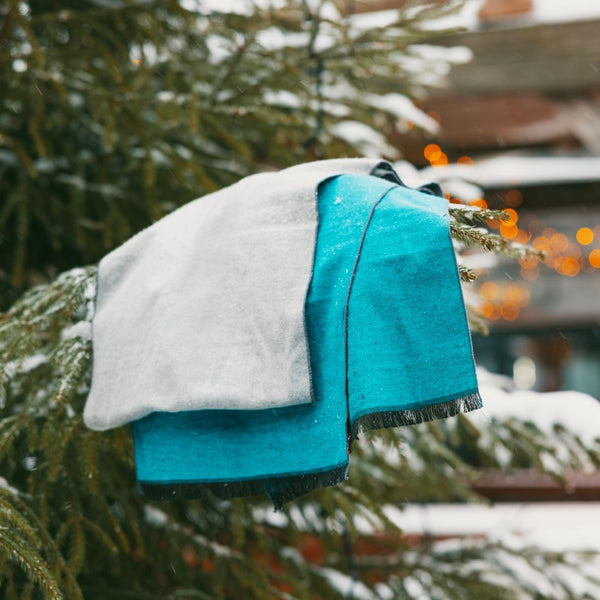 Swole Panda Orange Blue & Grey Stripe Bamboo Scarf