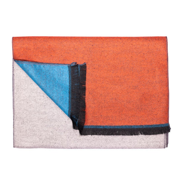 swole panda Orange Blue & Grey Stripe Bamboo Scarf