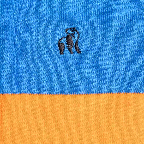 Swole Panda Orange & Blue Striped Bamboo Socks