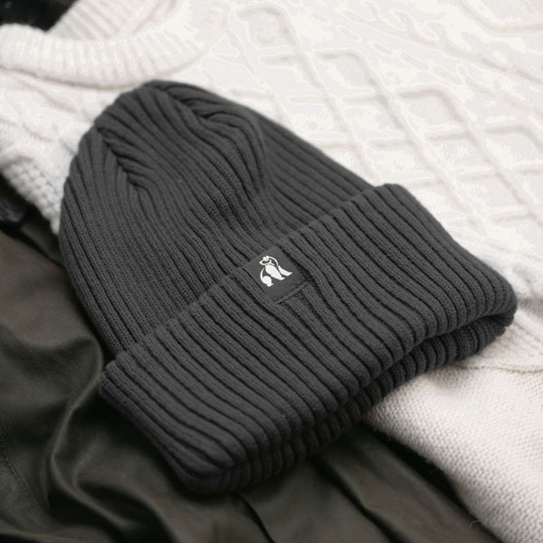 Swole Panda Organic Cotton Beanie - Black