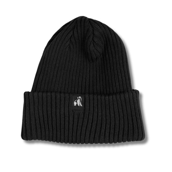 swole panda Organic Cotton Beanie - Black