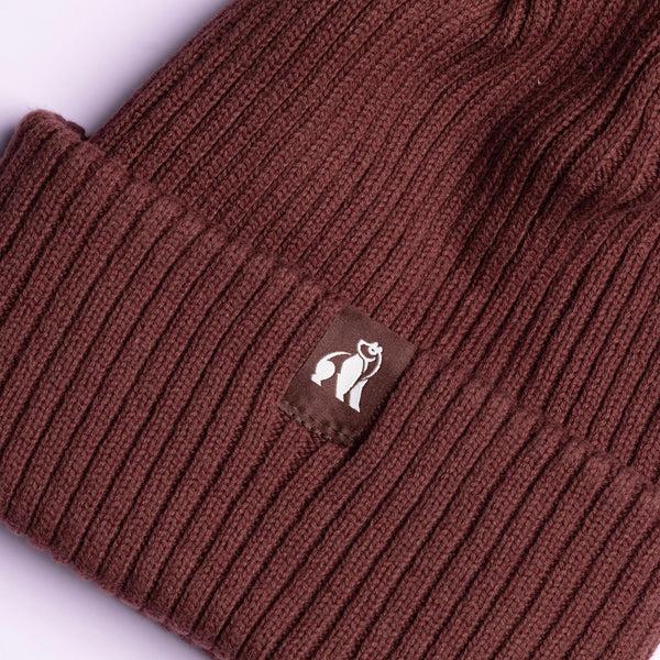 Swole Panda Organic Cotton Beanie - Burgundy