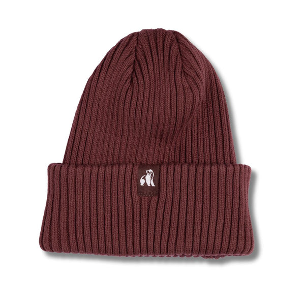 swole panda Organic Cotton Beanie - Burgundy