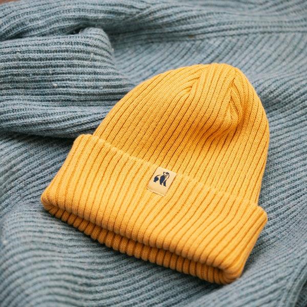 Swole Panda Organic Cotton Beanie - Mustard