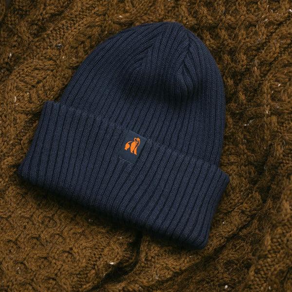 Swole Panda Organic Cotton Beanie - Navy