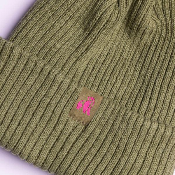 Swole Panda Organic Cotton Beanie - Olive