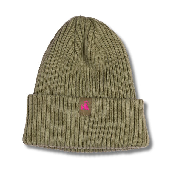 swole panda Organic Cotton Beanie - Olive