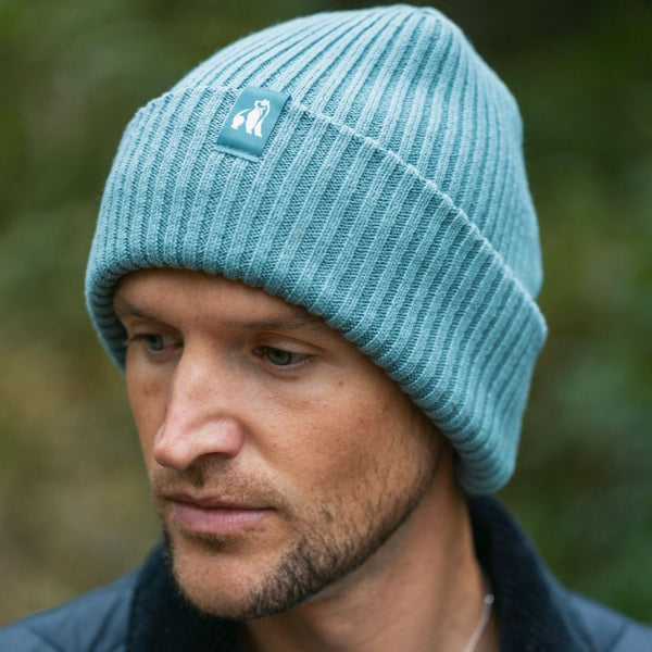 Swole Panda Organic Cotton Beanie - Turquoise