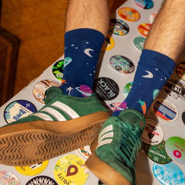 Swole Panda Outer Space Bamboo Socks