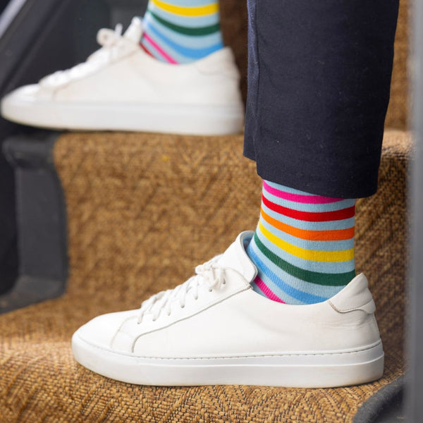 Swole Panda Pastel Striped Bamboo Socks