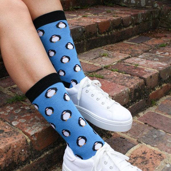 Swole Panda Penguin Bamboo Socks (Comfort Cuff)