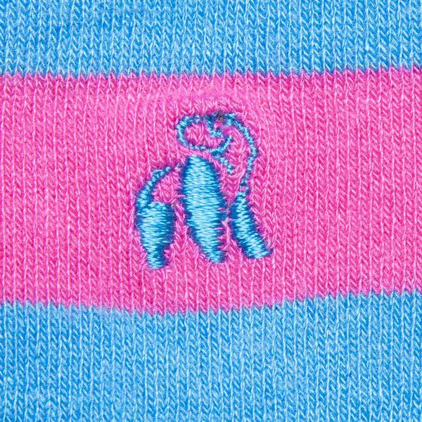 Swole Panda Pink And Blue Striped Bamboo Socks