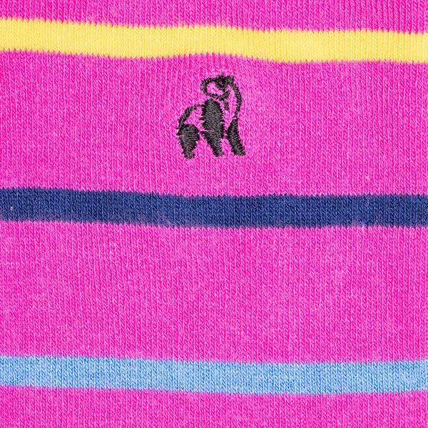 Swole Panda Pink Multi Stripe Bamboo Socks