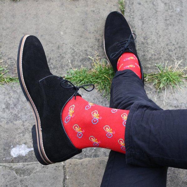 Swole Panda Red Bicycle Bamboo Socks