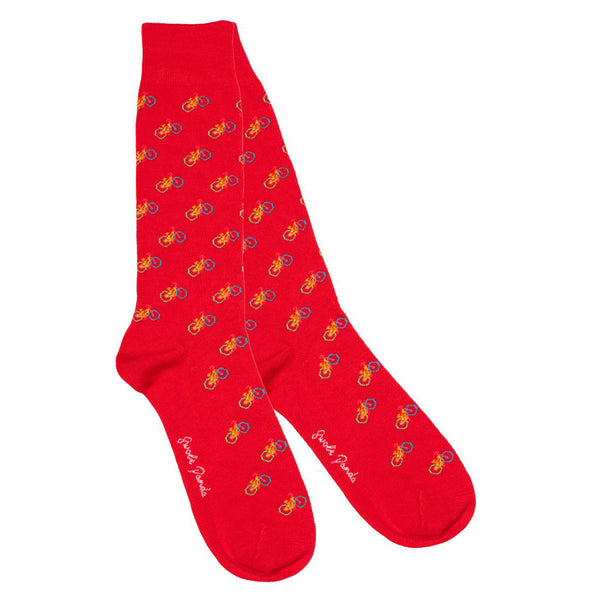 swole panda Red Bicycle Bamboo Socks