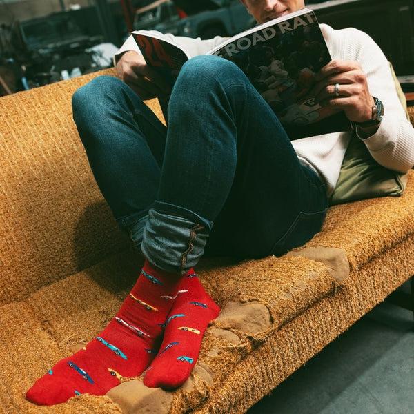 Swole Panda Red Classic Car Bamboo Socks