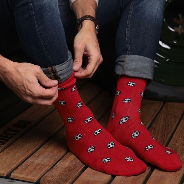 Swole Panda Red Football Bamboo Socks