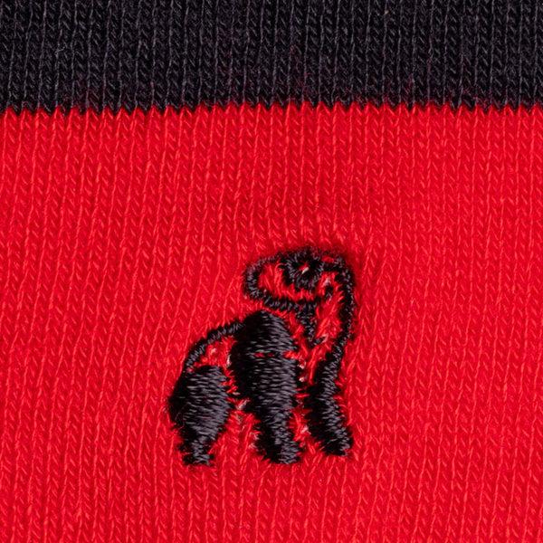 Swole Panda Red Large Striped Bamboo Socks