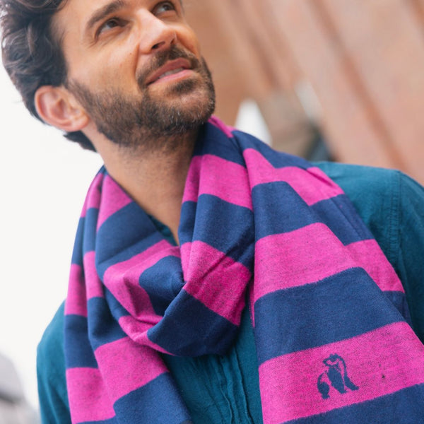 Swole Panda Rich Pink Stripe Bamboo Scarf