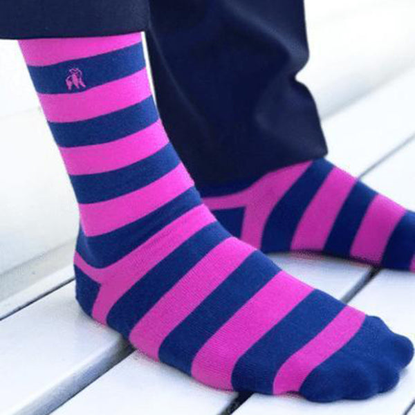 Swole Panda Rich Pink Striped Bamboo Socks