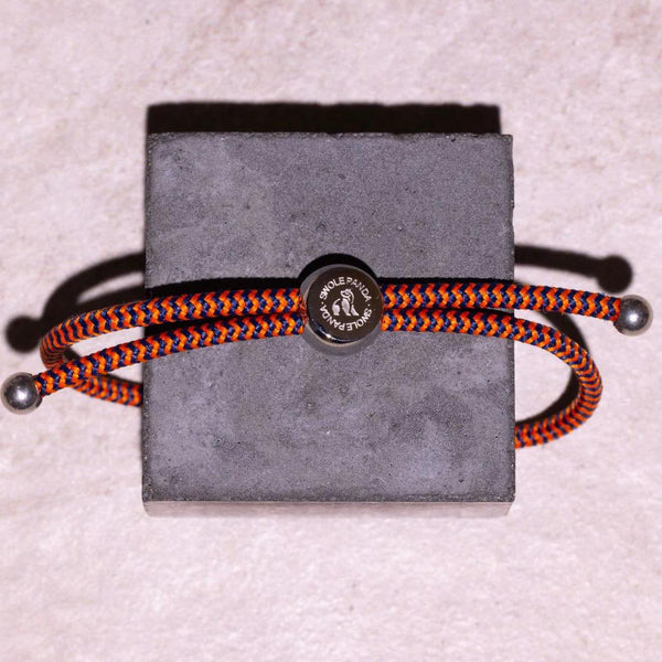Swole Panda Rope Bracelet - Blue & Orange Zigzag
