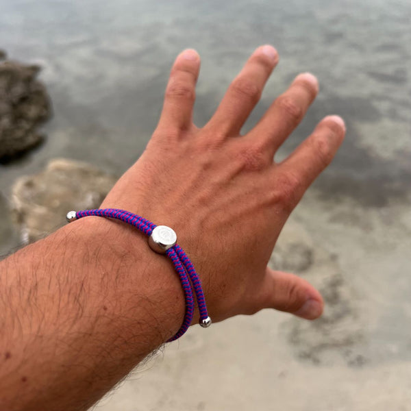 Swole Panda Rope Bracelet - Blue & Pink Zigzag