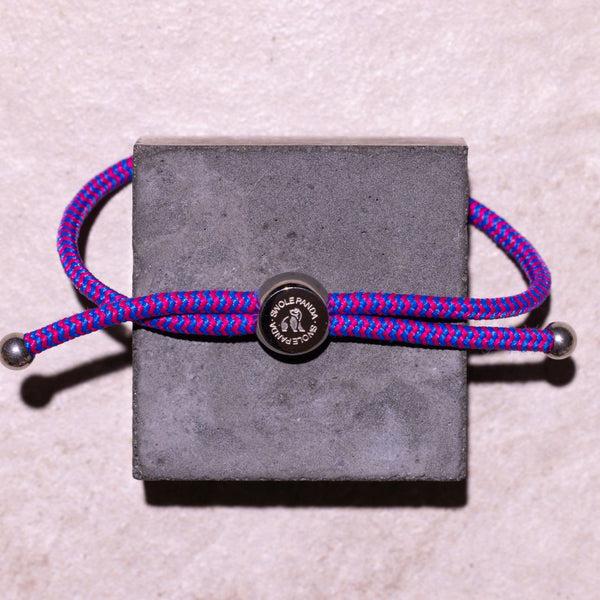 Swole Panda Rope Bracelet - Blue & Pink Zigzag