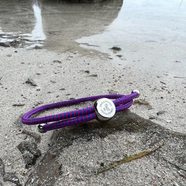 Swole Panda Rope Bracelet - Blue & Pink Zigzag