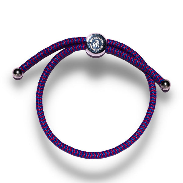 swole panda Rope Bracelet - Blue & Pink Zigzag