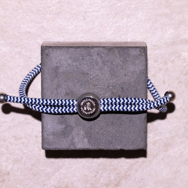 Swole Panda Rope Bracelet - Blue & White Zigzag