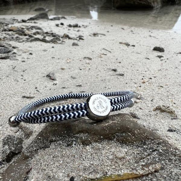 Swole Panda Rope Bracelet - Blue & White Zigzag