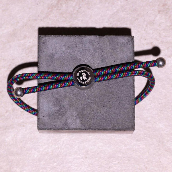 Swole Panda Rope Bracelet - Green & Blue Zigzag
