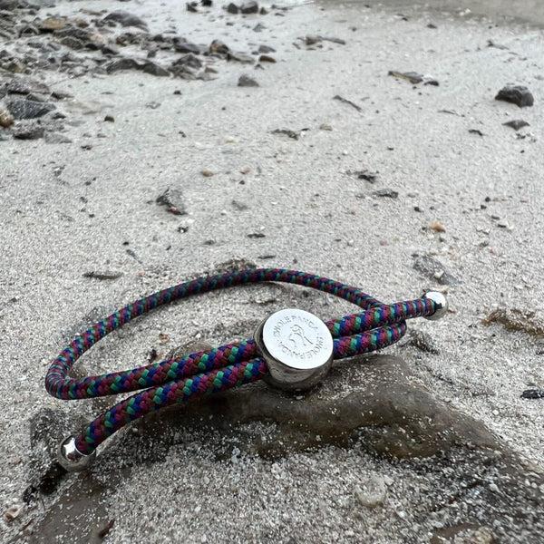 Swole Panda Rope Bracelet - Green & Blue Zigzag