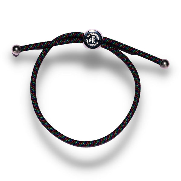 swole panda Rope Bracelet - Green & Blue Zigzag