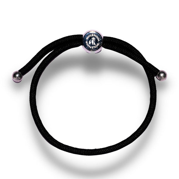 swole panda Rope Bracelet - Jet Black